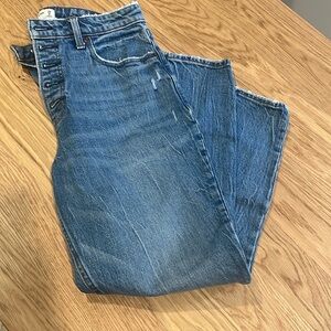 A&F skinny high rise button fly jeans